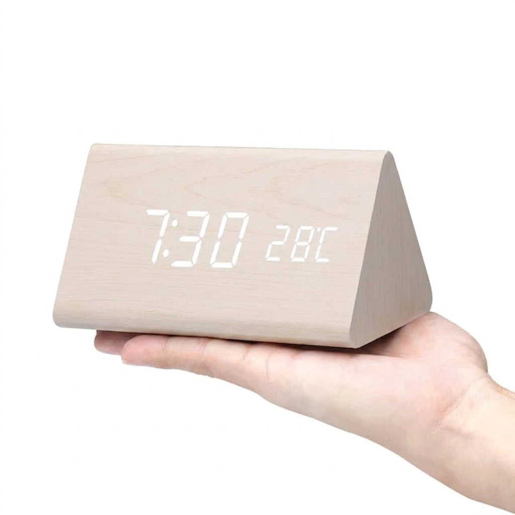 Minimalist Wooden LED Digital Alarm Clock for Bedroom and Desk