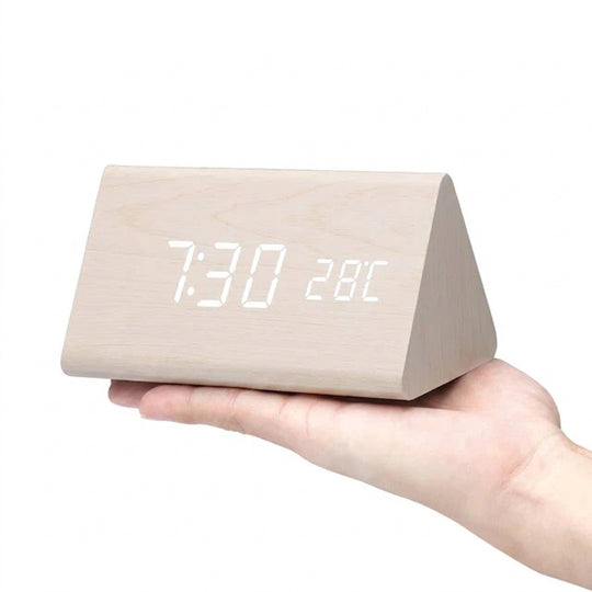 Minimalist Wooden LED Digital Alarm Clock for Bedroom and Desk