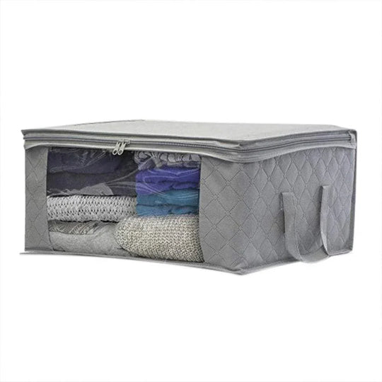Grey non woven storage bag with clear window