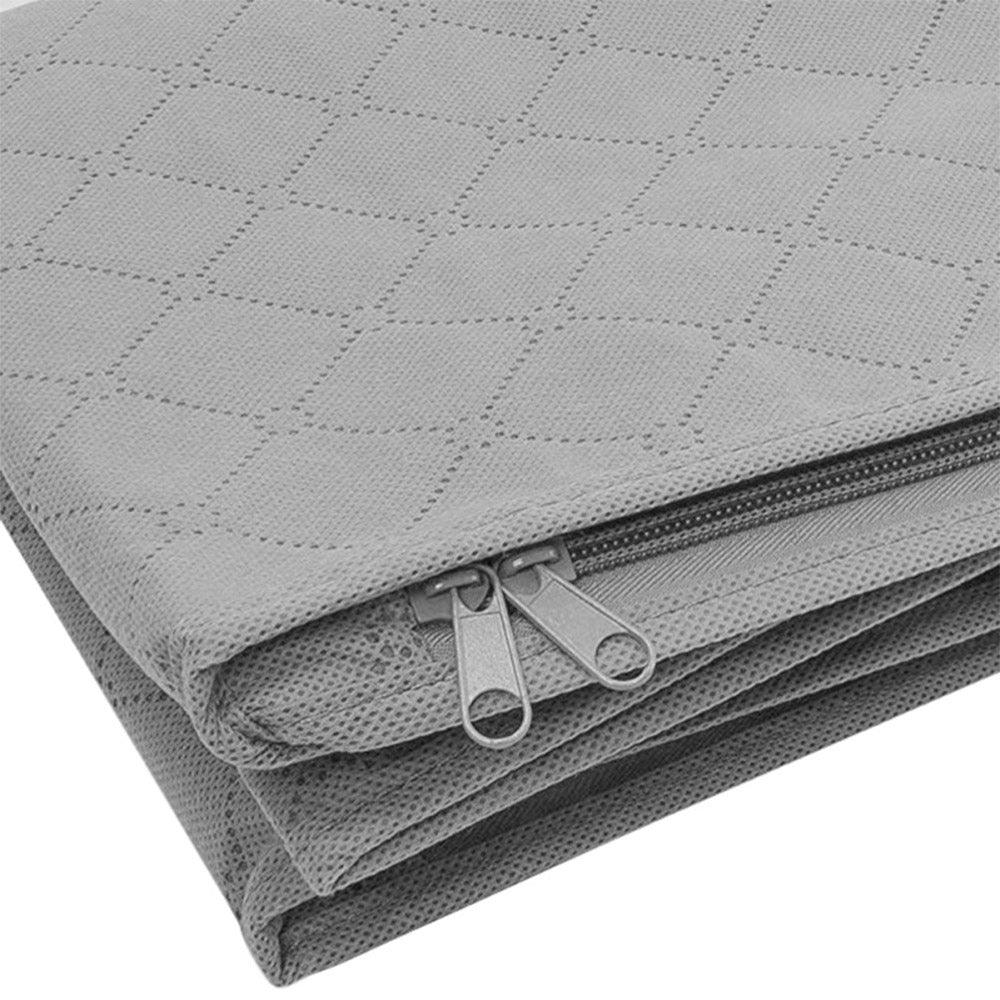Storage bag double zipper close-up