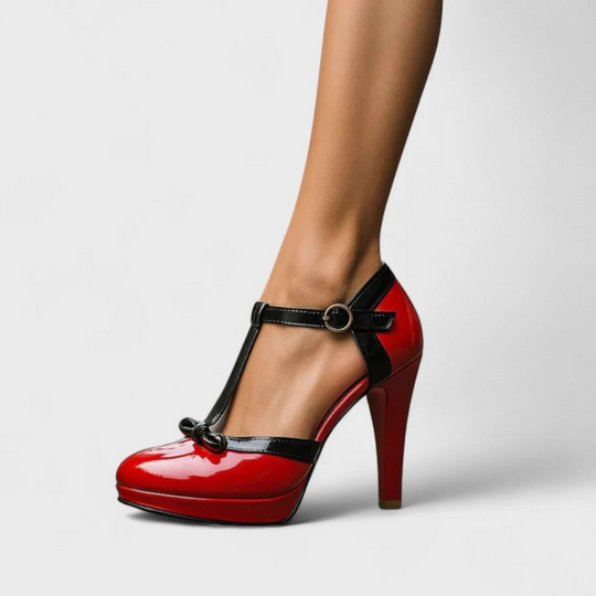Comfort Cushioned T Strap Block Heels for All Day Wear