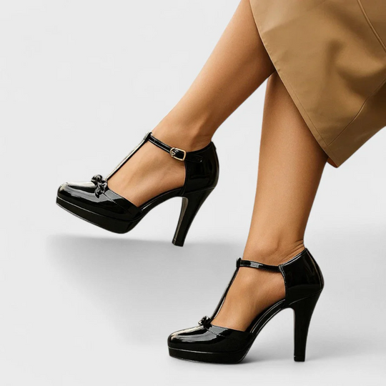 Comfort Cushioned T Strap Block Heels for All Day Wear