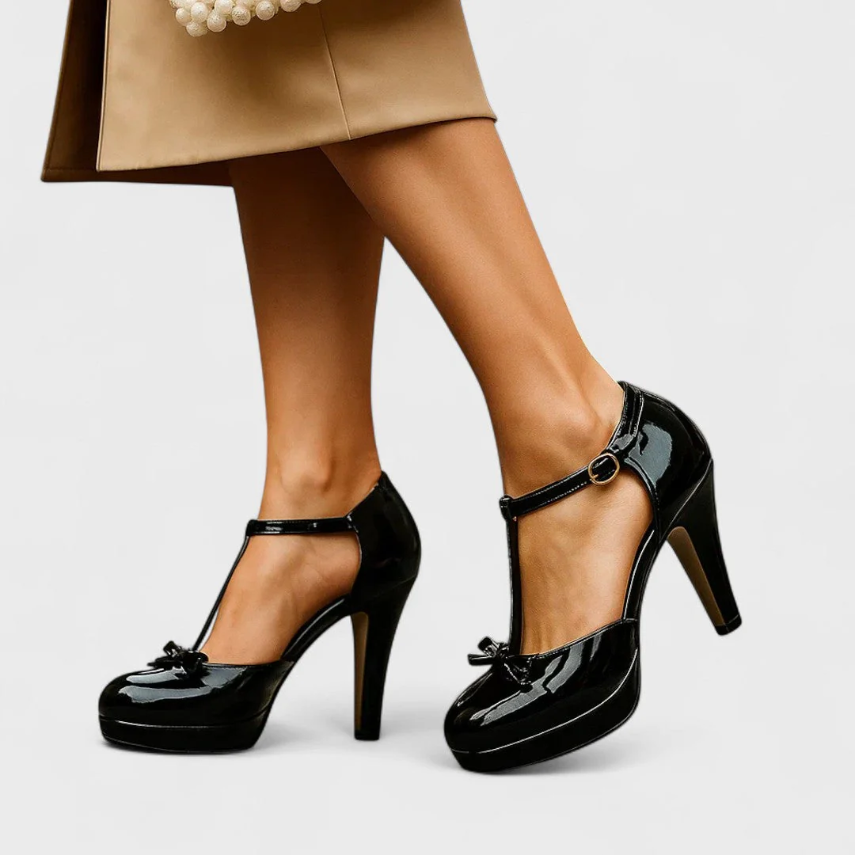Comfort Cushioned T Strap Block Heels for All Day Wear