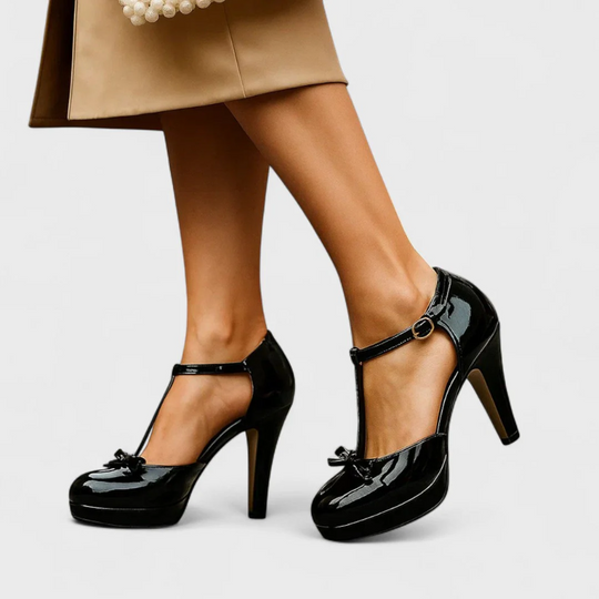 Comfort Cushioned T Strap Block Heels for All Day Wear