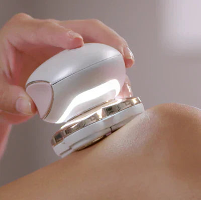 Lady shaver in hand