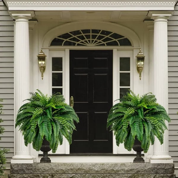 Lifelike UV Resistant Artificial Boston Fern for Outdoor and Porch Decor