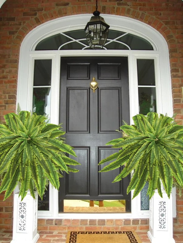 Lifelike UV Resistant Artificial Boston Fern for Outdoor and Porch Decor