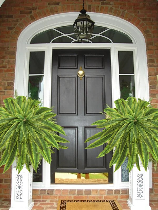 Lifelike UV Resistant Artificial Boston Fern for Outdoor and Porch Decor