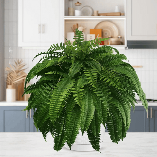 Lifelike UV Resistant Artificial Boston Fern for Outdoor and Porch Decor