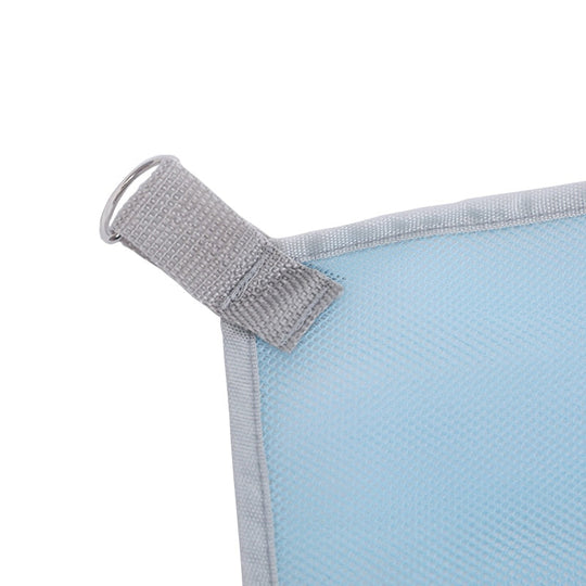 Blue beach blanket corner anchor loop detail