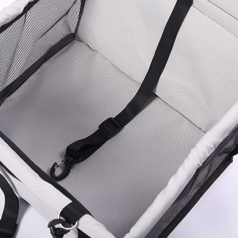 Foldable Padded Pet Car Booster Seat with Safety Harness for Dogs