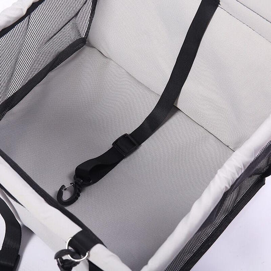 Foldable Padded Pet Car Booster Seat with Safety Harness for Dogs