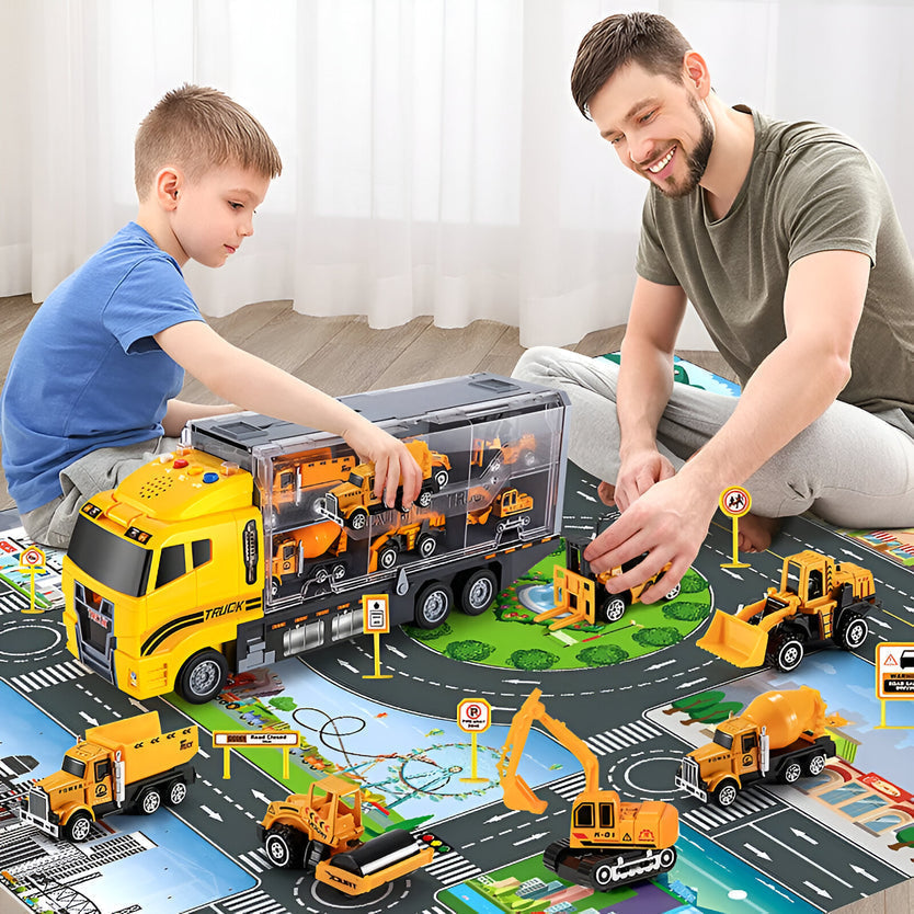 Kids playing with construction set