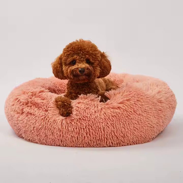 Round Donut Plush Calming Sofa Bed for Cats and Small Dogs