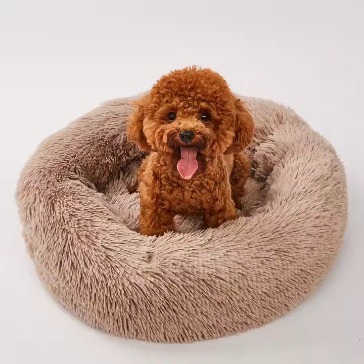 Round Donut Plush Calming Sofa Bed for Cats and Small Dogs