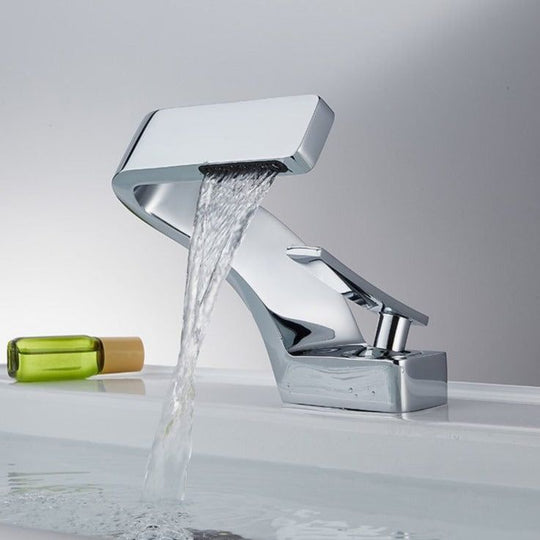 Sleek Curved Waterfall Bathroom Faucet for Modern Vanity Sinks