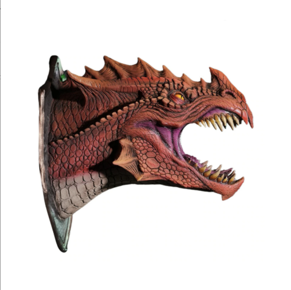 Roaring Dinosaur Head LED Wall Decor with Smoke Effect for Game Room