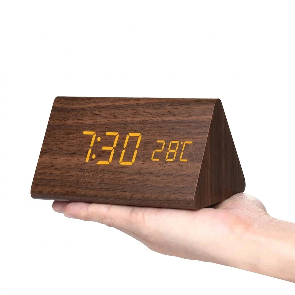 Minimalist Wooden LED Digital Alarm Clock for Bedroom and Desk