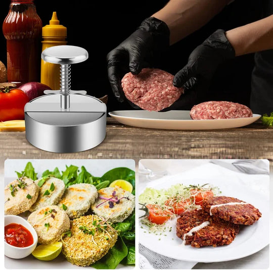 Stainless Steel Manual Burger Press for Perfect Hamburger Patties in the Kitchen