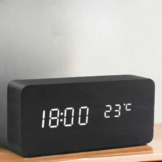 Minimalist Wooden LED Digital Alarm Clock for Bedroom and Desk