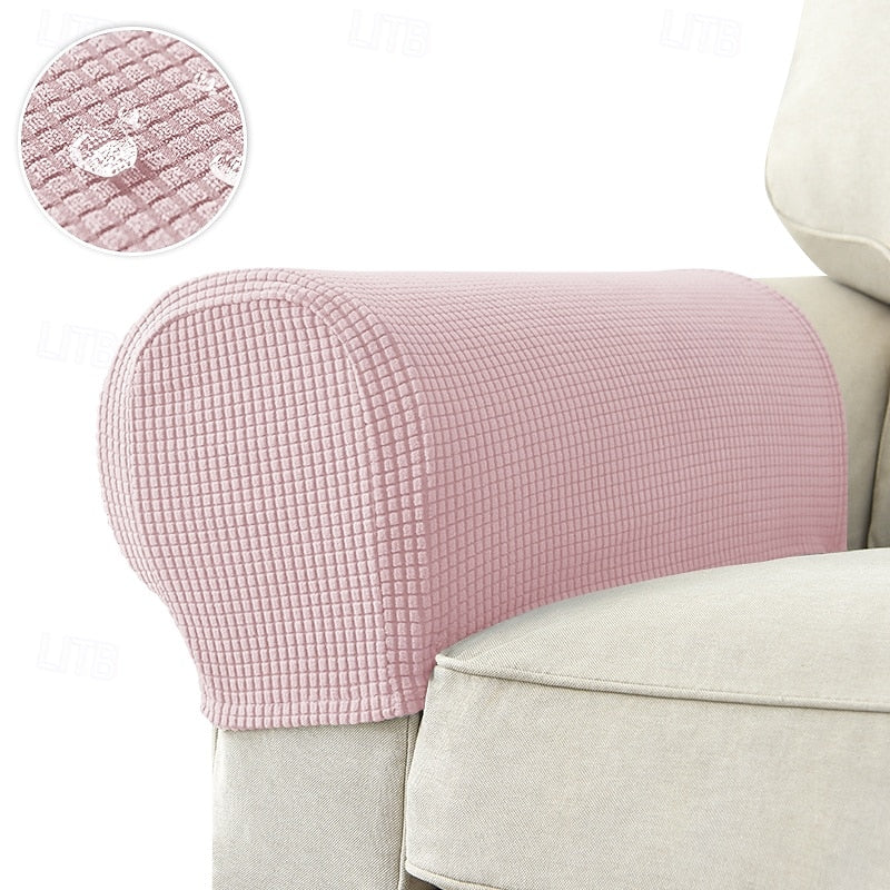 Blushing pink armrest covers