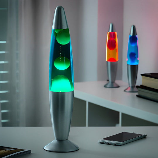 Lava lamp on desk