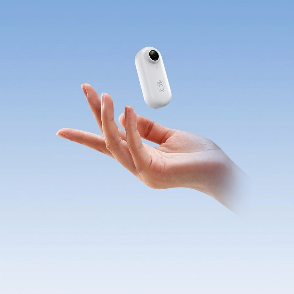 White mini action camera