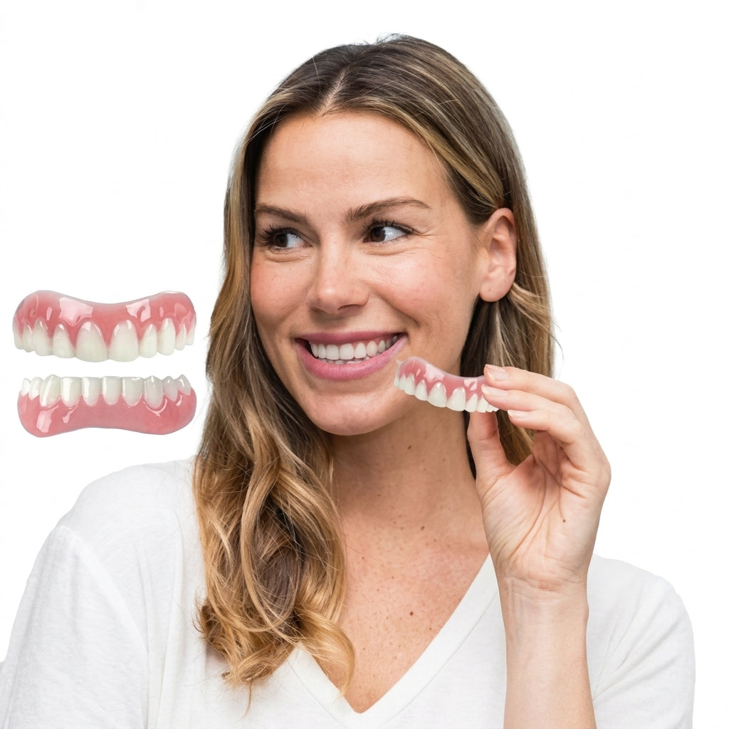 Natural-Look Snap-On Silicone Smile Veneers for an Instant Confident Smile