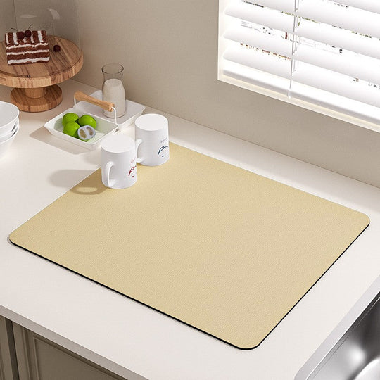 Absorbent Silicone Dish Drying Mat with Non-Slip Surface for Kitchen Counter