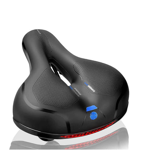 Bike seat cushion blue accent